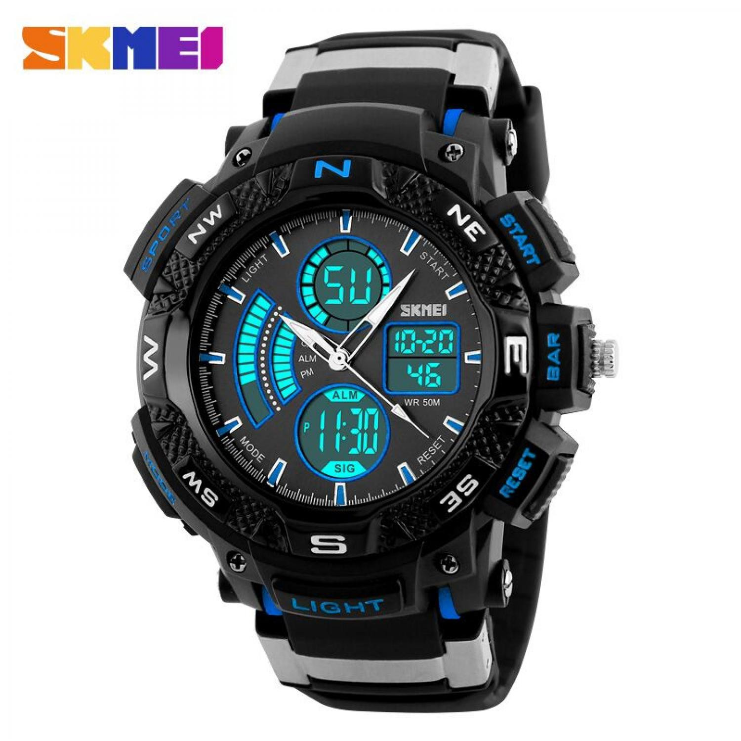 Jual Jam Tangan Pria SKMEI Dual Time Sport Men LED 