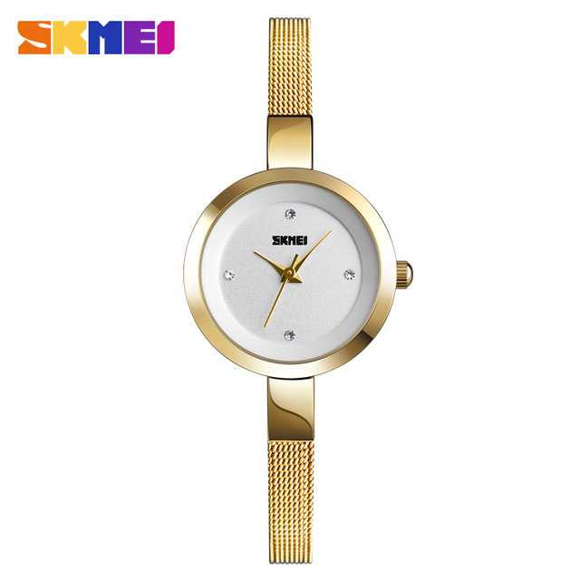 Jam Tangan Wanita Stainless Original SKMEI 1390CS Gold