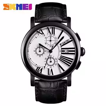 Jam Tangan Pria Analog  Leather Original SKMEI 9196CL