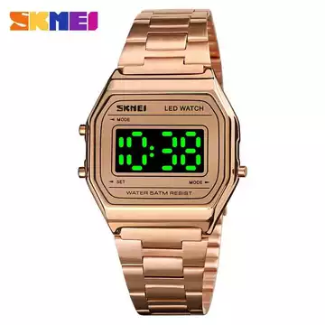 Jam Tangan Pria Digital Stainless Original SKMEI DG1646 Rose