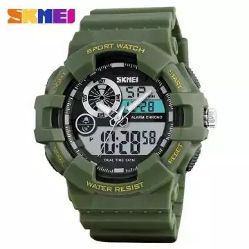 Jam Tangan Pria Dual Time Original SKMEI AD1312 Army