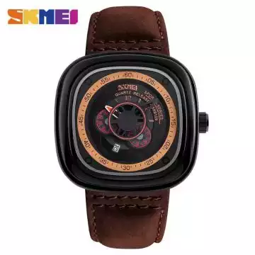 Jam Tangan Pria Analog  Leather Original SKMEI 9129