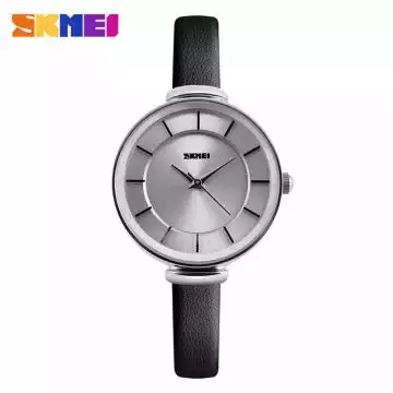 Jam Tangan Wanita Analog Leather Original SKMEI 1184CL Silver