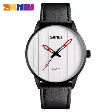 Jam Tangan Pria Analog Leather Original SKMEI 1602S Silver