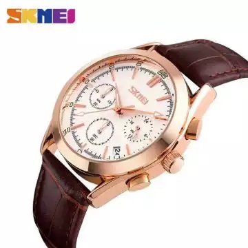 Jam Tangan Pria Analog Leather Original SKMEI 9127