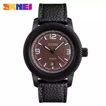 Jam Tangan Pria Analog Leather Original SKMEI 9138CL Coklat