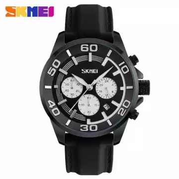 Jam Tangan Pria Analog Leather Original SKMEI 9154CL Putih