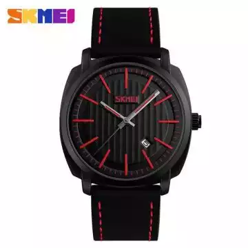 Jam Tangan Pria Analog Leather Original SKMEI 9169CL Merah