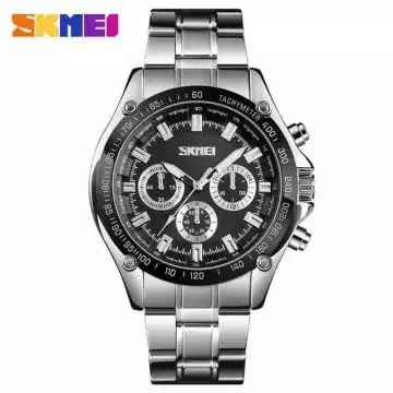 Jam Tangan Pria Analog Stainless Original SKMEI 1366 Silver