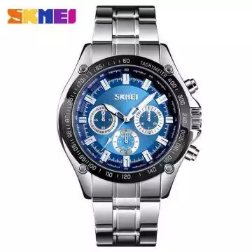 Jam Tangan Pria Analog Stainless Original SKMEI 1366 Biru