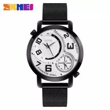 Jam Tangan Pria Analog Stainless Original SKMEI 9168CS Putih