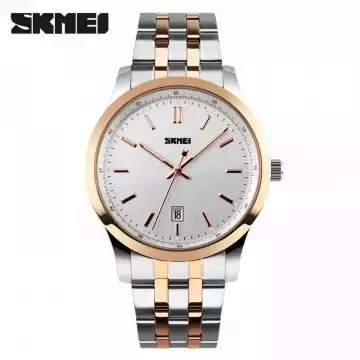 Jam Tangan Pria Analog Stainless Original SKMEI 1125CS Gold