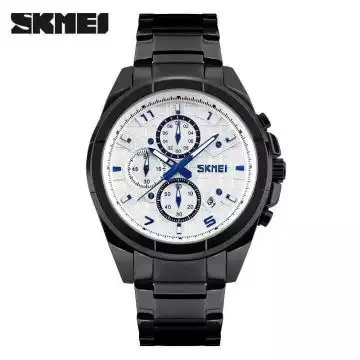 Jam Tangan Pria Analog Stainless Original SKMEI 9109CS