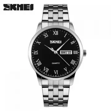 Jam Tangan Pria Analog Stainless Original SKMEI 9110CS Hitam