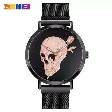 Jam Tangan Pria Analog Skull Stainless Original SKMEI 9173CS