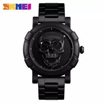 Jam Tangan Pria Analog Skull Stainless Original SKMEI 9178CS