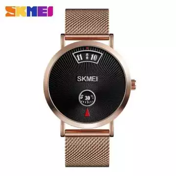 Jam Tangan Pria Analog Milanese Stainless Original SKMEI 1489CS Rose