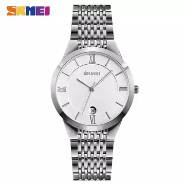 Jam Tangan Pria Analog Stainless Original SKMEI Q024CS Silver