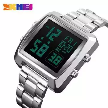 Jam Tangan Pria Digital Stainless Original SKMEI DG1369 Silver