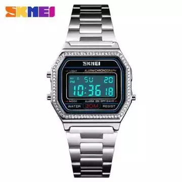 Jam Tangan Pria Digital Stainless Original SKMEI DG1474 Silver