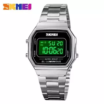 Jam Tangan Pria Digital Stainless Original SKMEI DG1647 Silver