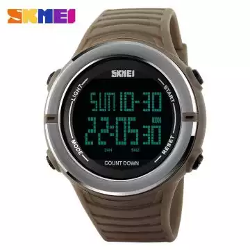 Jam Tangan Pria Digital Original SKMEI 1209 Coklat