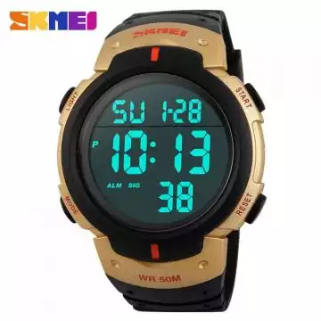 Jam Tangan Pria Digital Original SKMEI DG1068 Gold