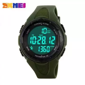 Jam Tangan Pria Digital Pedometer Original SKMEI DG1108S Army