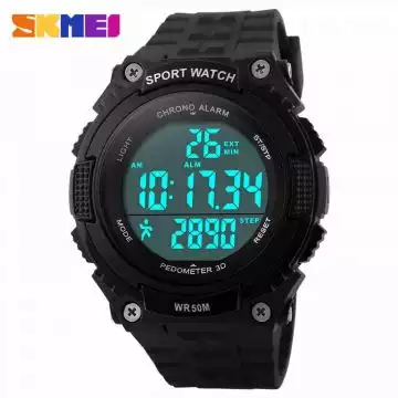 Jam Tangan Pria Digital Pedometer Original SKMEI DG1112S Hitam