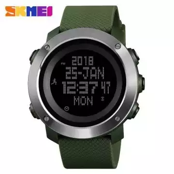 Jam Tangan Pria Digital Pedometer Original SKMEI DG1431 Hijau