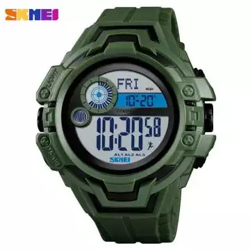 Jam Tangan Pria Digital Pedometer Original SKMEI DG1447 Army