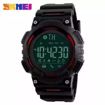 Jam Tangan Pria Smart Watch Bluetooth Original SKMEI 1256 Merah