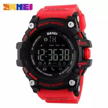 Jam Tangan Pria Smart Watch Bluetooth Original SKMEI DG1227 Merah 