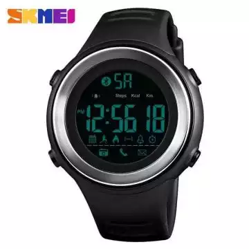 Jam Tangan Pria Smart Watch Bluetooth Original SKMEI DG1396 Silver