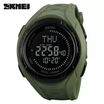 Jam Tangan Pria Digital Compass Original SKMEI DG1314 Hijau