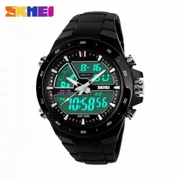 Jam Tangan Pria Dual Time Original SKMEI AD1016 Hitam