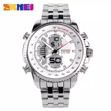 Jam Tangan Pria Dual Time Original SKMEI AD0993 Putih