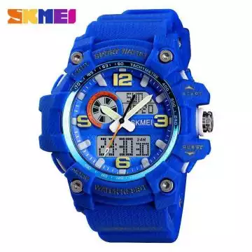 Jam Tangan Pria Dual Time Original SKMEI AD1436 Biru