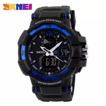 Jam Tangan Pria Dual Time Original SKMEI AD1040 Biru