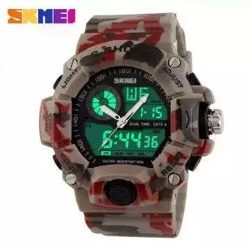 Jam Tangan Pria Dual Time Original SKMEI AD1029 Camouflage