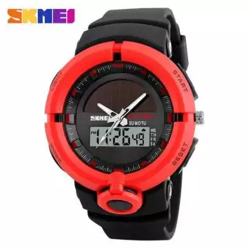 Jam Tangan Pria Dual Time Solar Original SKMEI 1275 Merah