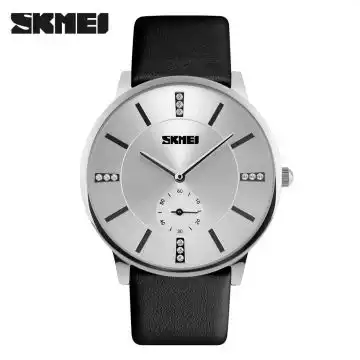 Jam Tangan Pria Original Analog Leather SKMEI 1168CL Silver