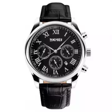 Jam Tangan Pria Original Analog Leather SKMEI 9078CL