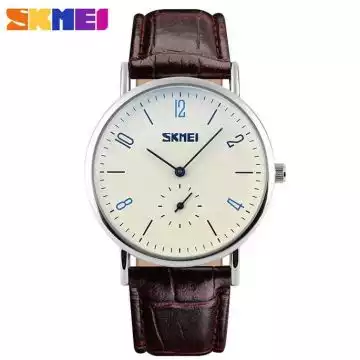 Jam Tangan Pria Original Analog Leather SKMEI 9120CL Putih