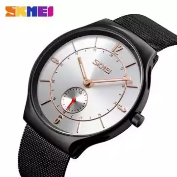 Jam Tangan Pria Original Analog Stainless SKMEI 9163CS Silver