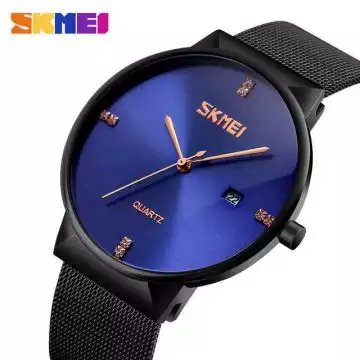 Jam Tangan Pria Original Analog Stainless SKMEI 9164CS Biru