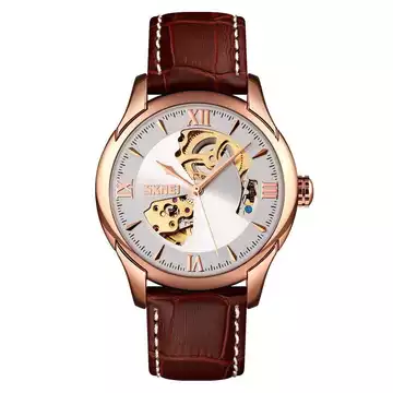 Jam Tangan Pria Automatic Original Leather SKMEI 9223CL Rose