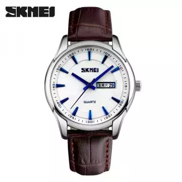 Jam Tangan Pria Original Leather SKMEI 9125CS Putih