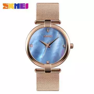 Jam Tangan Wanita Stainless Original SKMEI 9177CS Biru