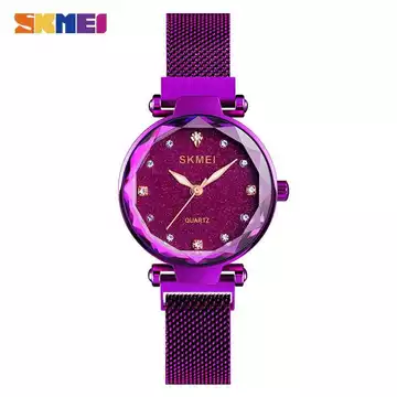 Jam Tangan Wanita Stainless Original SKMEI Q022CS Ungu